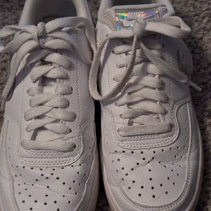 Nike White Air Force One Iridescent Accent Sneakers